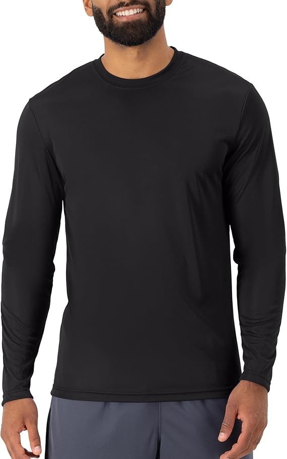Men’s Hanes Cool DRI Performance Long Sleeve Tee Black Sizes S-3XL 2 PK gallery