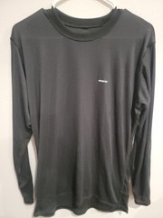 Patagonia Performance Base Layer Capilene Black Shirt Long Sleeve Size L