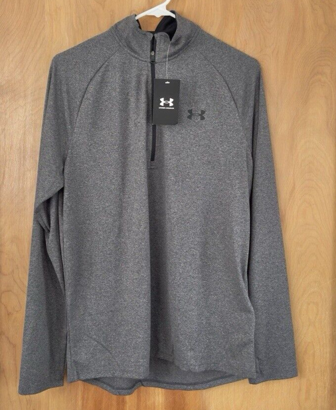 Under Armour Tech 2.0 1/2 Zip Pullover Men's Medium Gray Running Golf NWT gallery