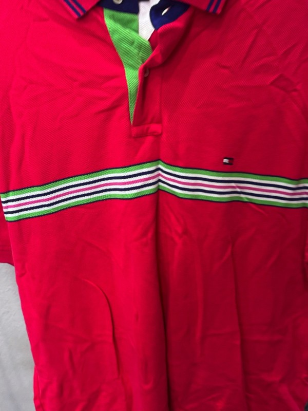 Tommy Hilfiger Colorful Stripe POLO SHIRT Large L gallery