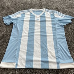 Adidas Shirt Mens XL Blue White Striped Climacool Soccer Jersey Athletic