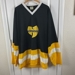 Wu-Tang Men’s 90’s Vintage Black/Yellow/White #36 Rare Fuzzy W Hockey Jersey XL