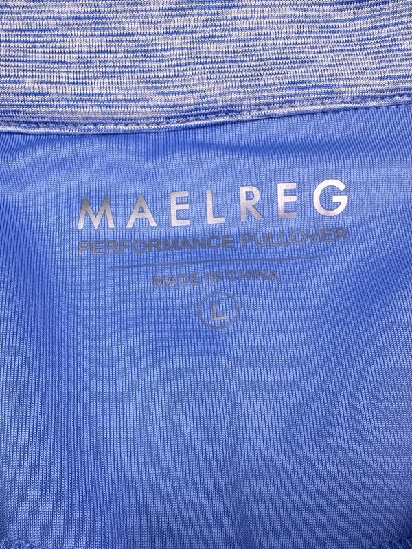 Maelreg Performance 1/4 Zip Pullover Men’s L Blue Stretch Athletic Top gallery