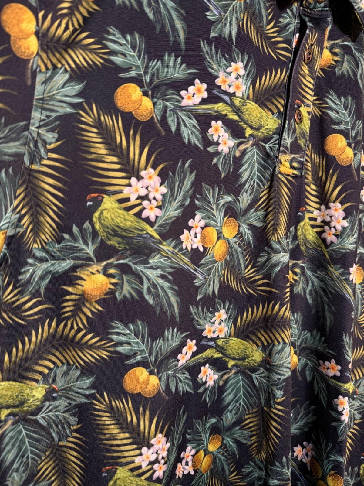 Chase 54 Tropical Birds & Lemons Shirt | Size Large | Performance Golf Outdoor gallery