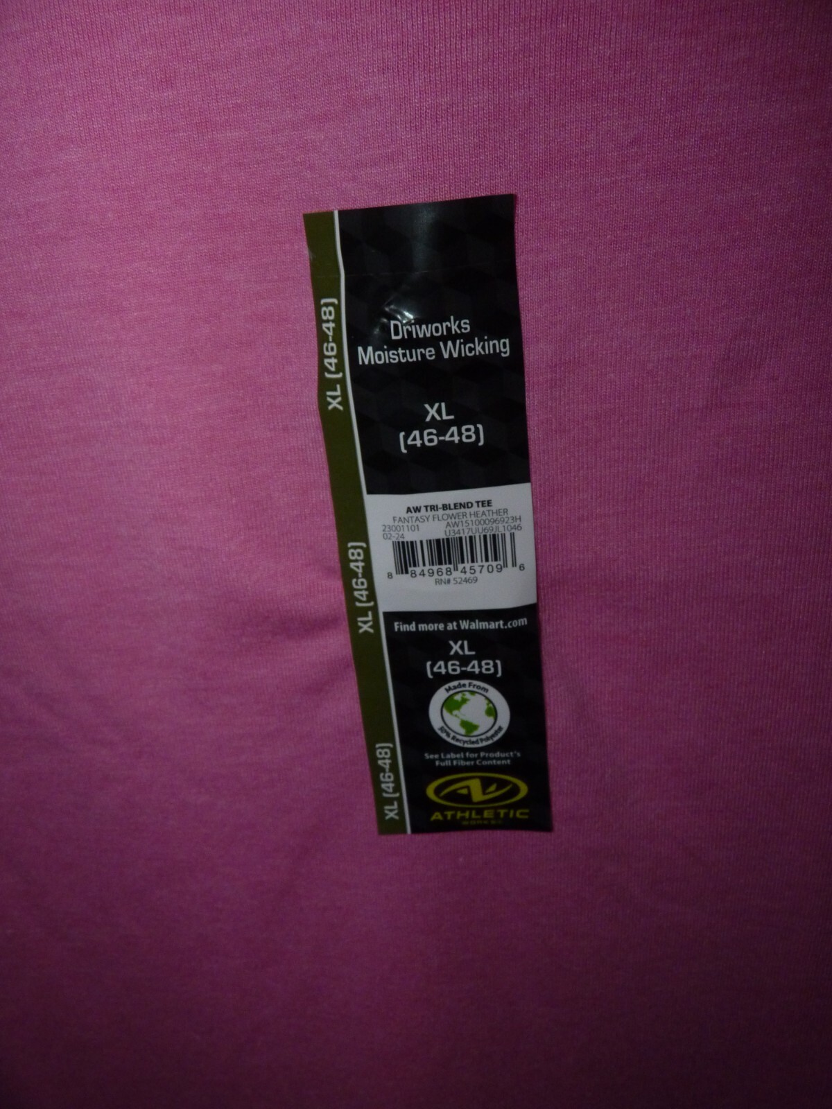 Athletic Works men's XL (46-48) S/S moisture-wicking tri-blend t-shirt pink gallery