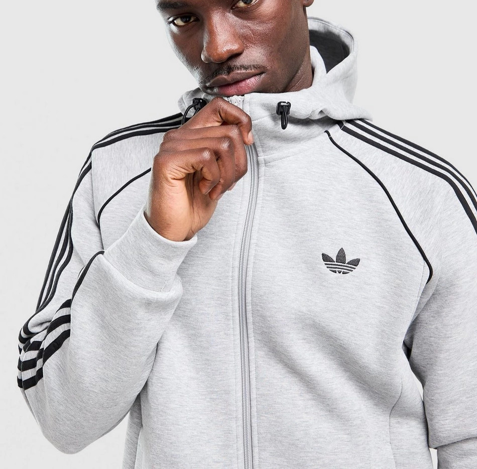 adidas Originals SST Spacer Full Zip Hoodie Mens M L XL Grey Bungee KH4194 gallery