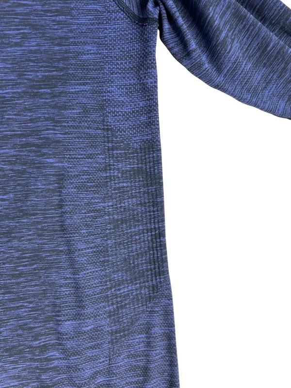 Lululemon Metal Vent Tech Heathered Blue Shirt Mens M Long Sleeve Henley Stretch gallery