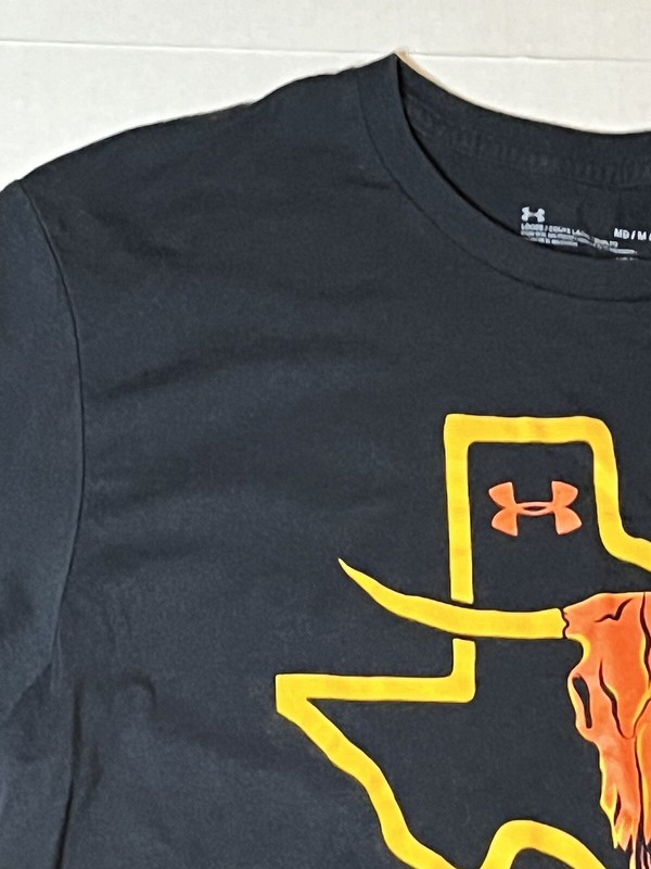 Under Armour TShirt Texas Longhorn Black Heatgear Short Sleeve Medium Unisex gallery