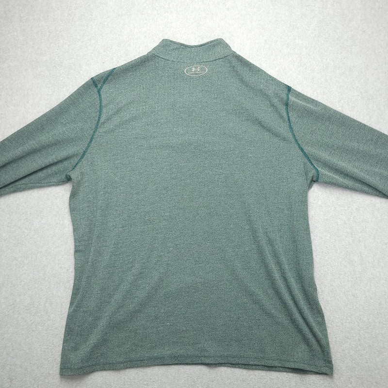 Under Armour HeatGear Pullover Mens 2XL Green Herringbone 1/4 Zip Long Sleeve gallery