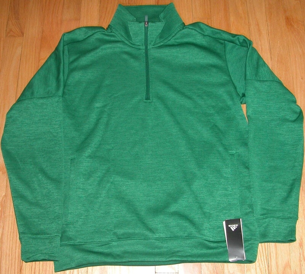 ADIDAS CLIMALITE TI 1/4 ZIP WARM PULLOVER GREEN, PURPLE S, M