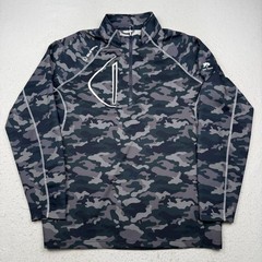 Sunice Pullover Mens 2XL Gray Camo 1/4 Zip Long Sleeve Golf Top Athletic