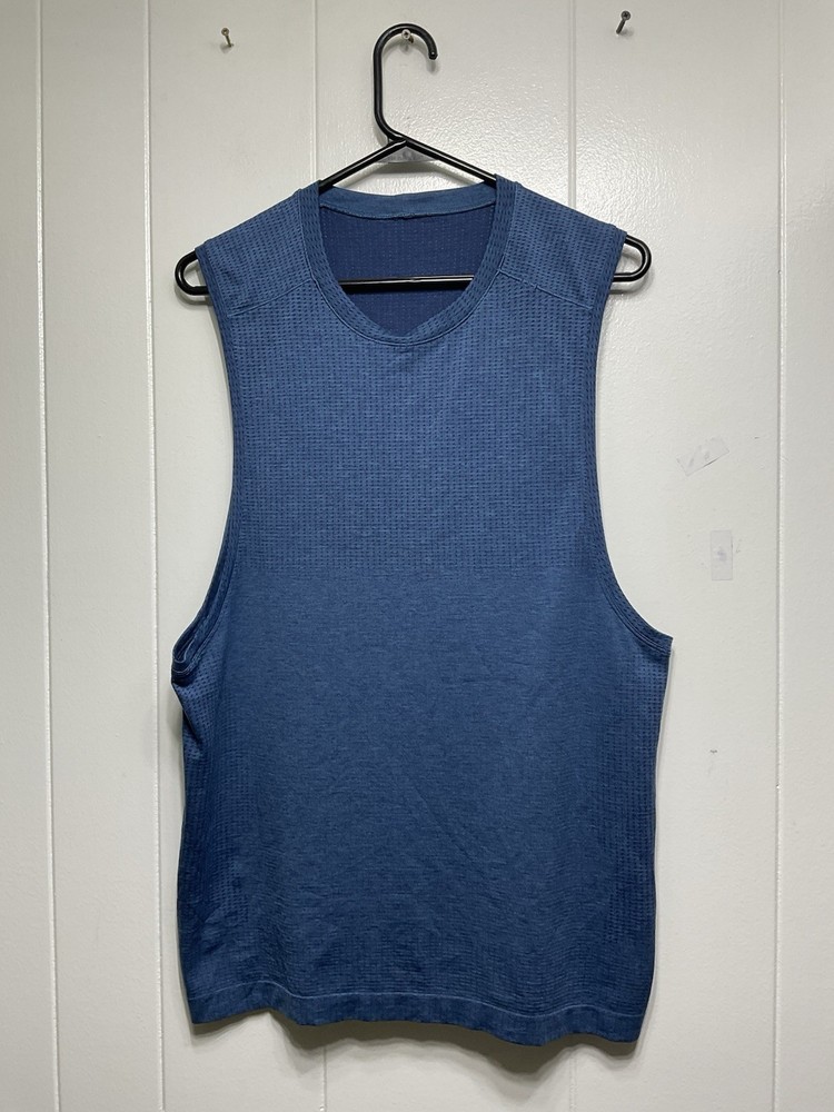 Lululemon Men's Blue Metal Vent Tech Sleeveless Tank Top Medium Summer Active
