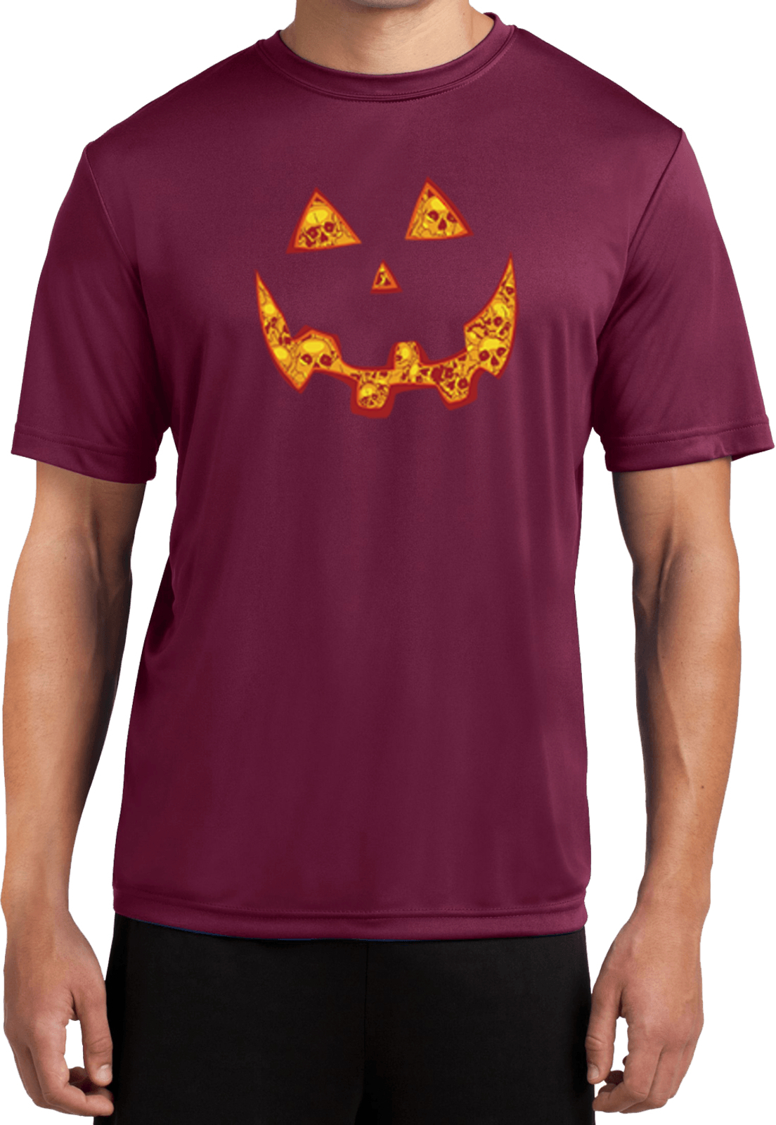 Mens Halloween Jacko O Lantern Skull Moisture Wicking Tee T-Shirt gallery