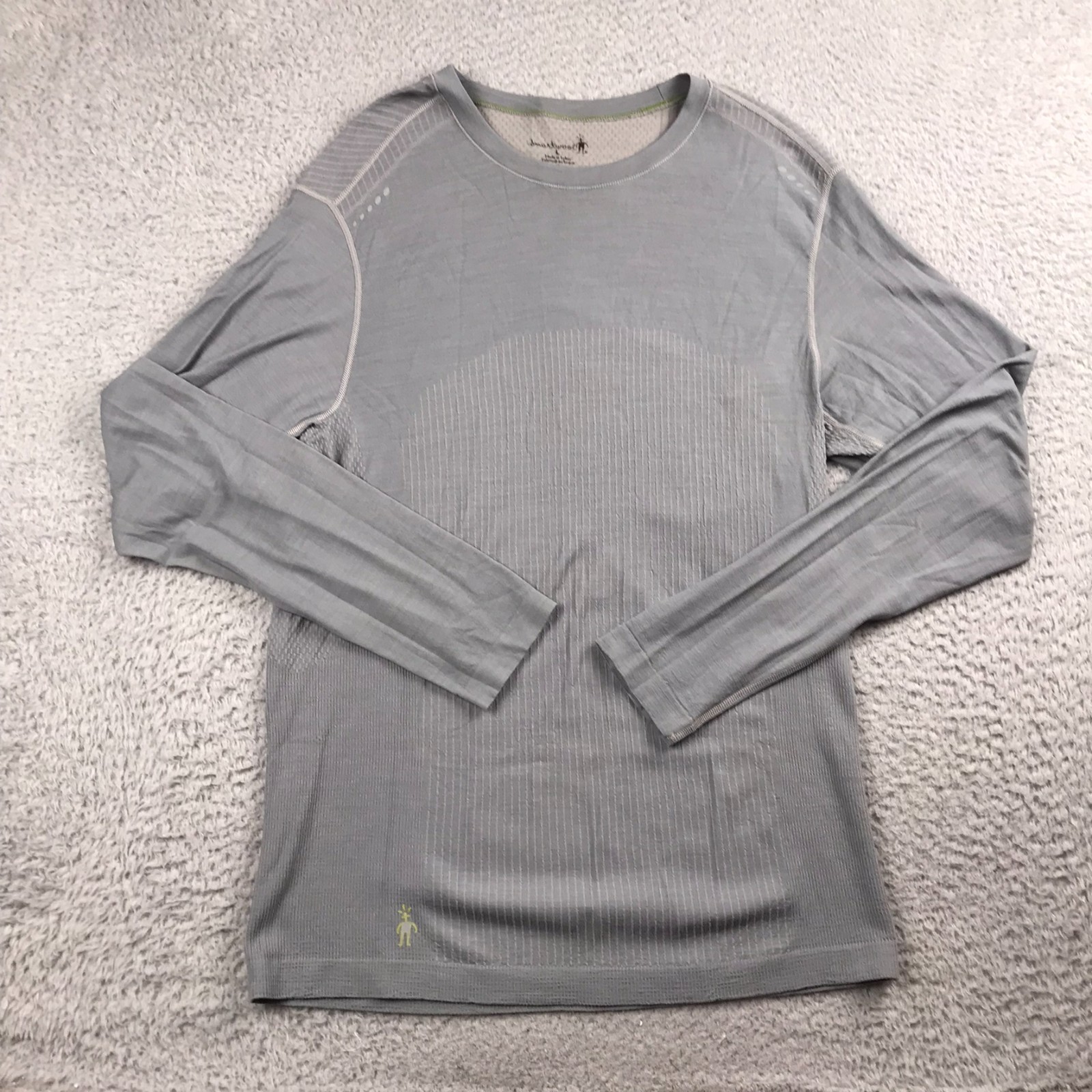 Smartwool Intraknit Thermal Merino Base Layer Crew Shirt Mens L Gray Wool LS gallery