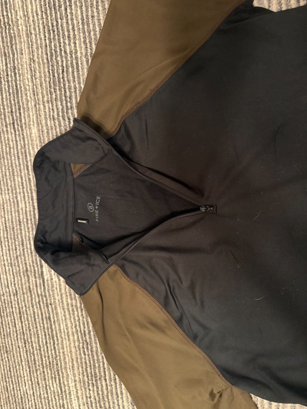 Bogner FIRE+ICE Black and Brown Pullover 1/4 Zip MidLayer (Size S, fits like M) gallery