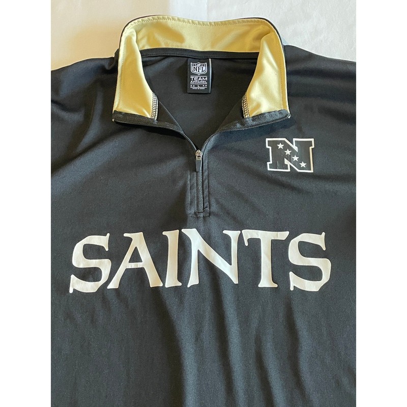 New Orleans Saints NFL Team Apparel Men Large Quarter Zip Pullover Shirt + Scarf gallery