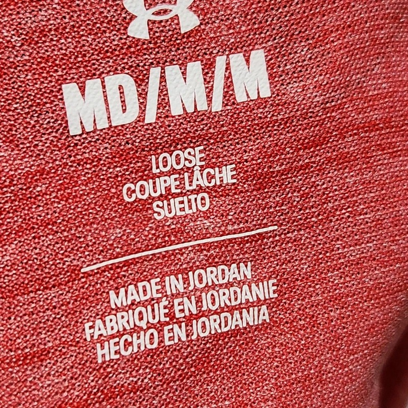Under Armour T-shirt Size Medium Lightweight Loose Light Red Color gallery