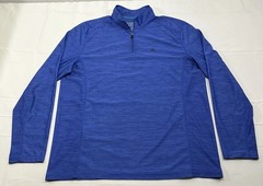 Tommy Bahama Palm Coast Performance Pullover Men Large Blue Half Zip Island Zone