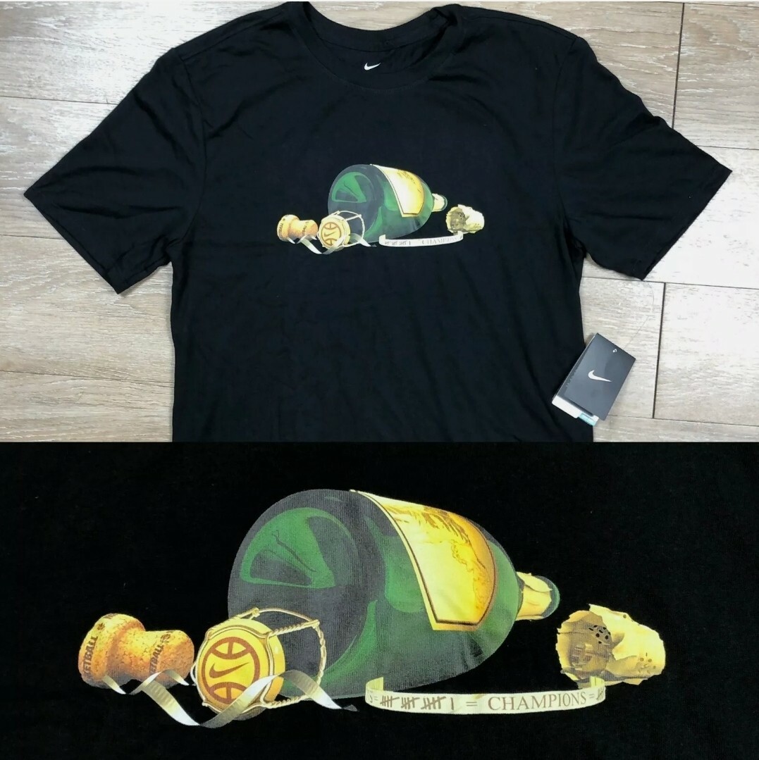 Nike Warriors NBA Finals 16 Wins to Champions Popping Champagne Bottles SZ Small gallery