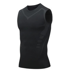 Men Compression Shirt Version Ionic Shaping Sleeveless Vest Sport Tank Top S-2XL