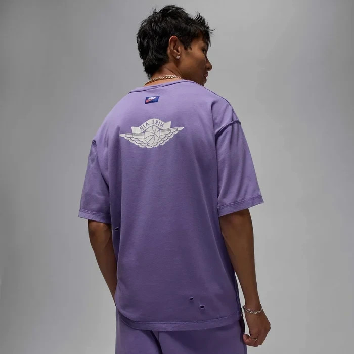 NWT Mens Size Medium Nike Air Jordan Rare Air T-Shirt Purple/White - IB3130-010 gallery