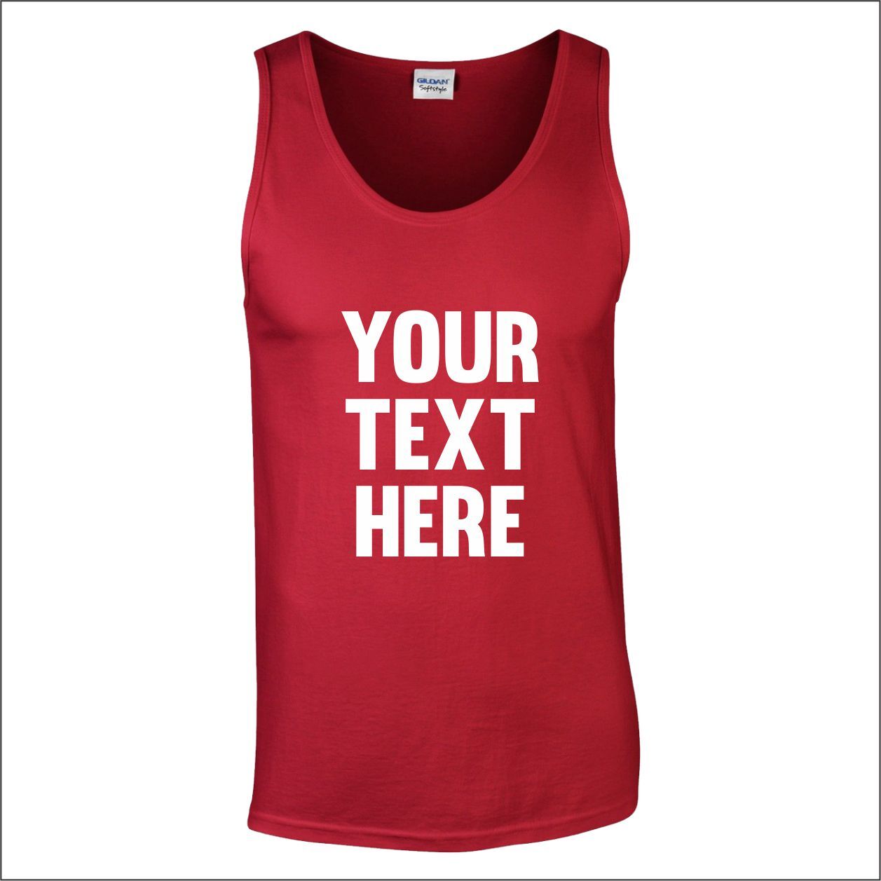 Personalised Gildan Custom Text Printed Mens Fitness Tank Top Sleeveless Vests gallery