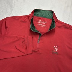 Barstool Sports 1/4 Zip Pullover Mens Medium Red Green Holiday Performance Golf