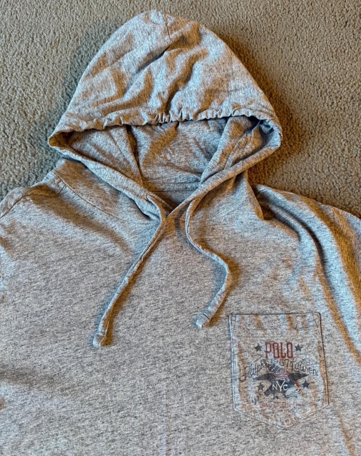 Polo Ralph Lauren Men's Gray Hooded Long Sleeve T-Shirt - Size XL gallery