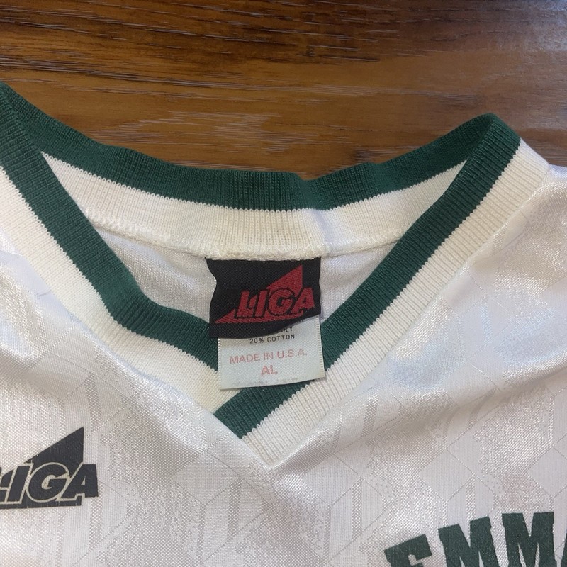 Vintage Liga Men's L College Soccer Jersey Striped Geometric Emmaus USA 90s #42 gallery