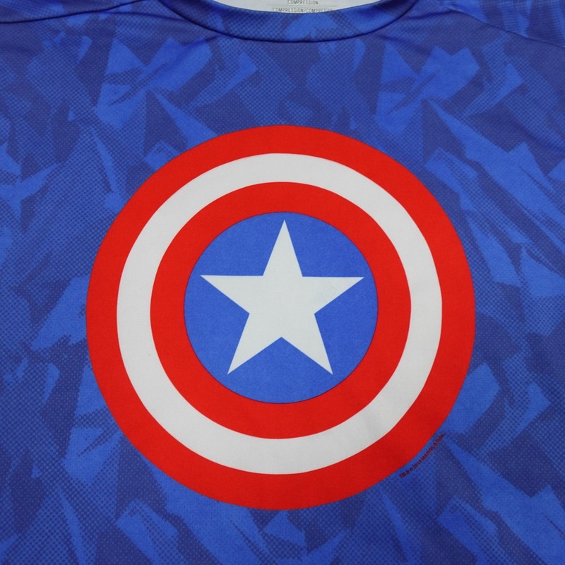 Captain America Under Armour Shirt Mens 2XL Compression Heat Gear Alter Ego gallery