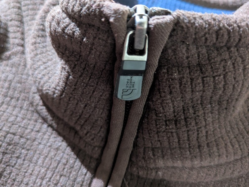 Vintage The North Face Pullover Men Medium Brown 1/4 Zip Grid Fleece Hiking AP9V gallery