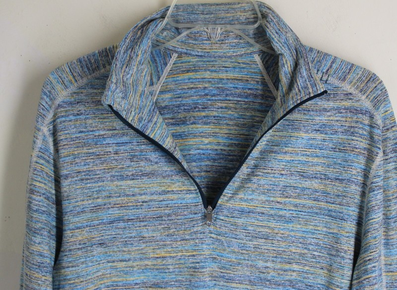 Nice Lululemon Men's sz M generous Slim L Blue Space Dyed Surge Pullover Shirt gallery