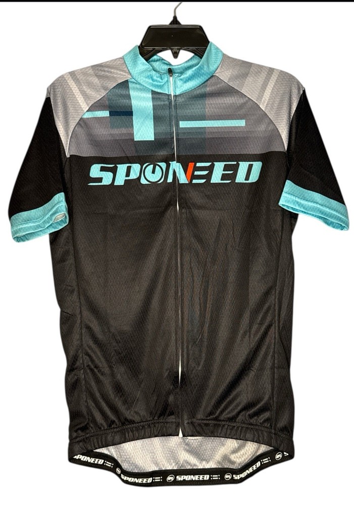 NWT Sponeed Mens S Small Cycling Jersey Short Sleeve Full Zip Back Pockets