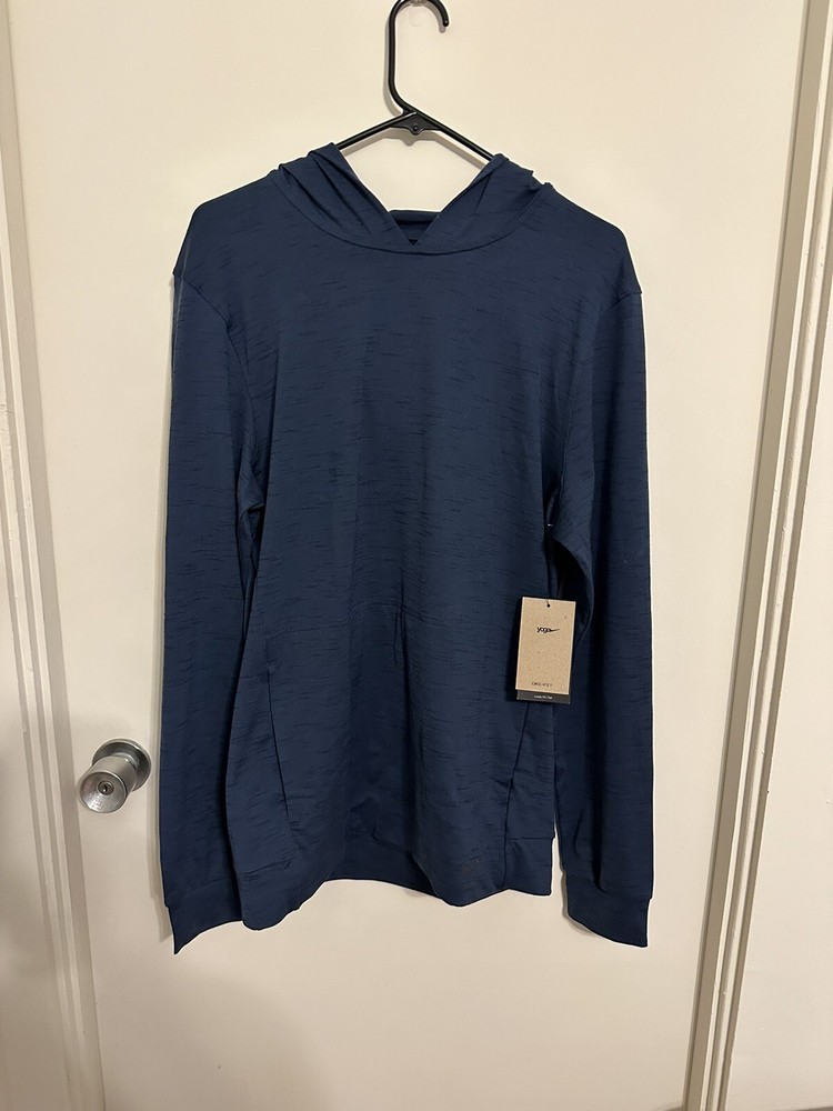 Nike Yoga Dri Fit Hoodie Long Sleeve Shirt Nwt $90 Blue Men’s S Small Tall