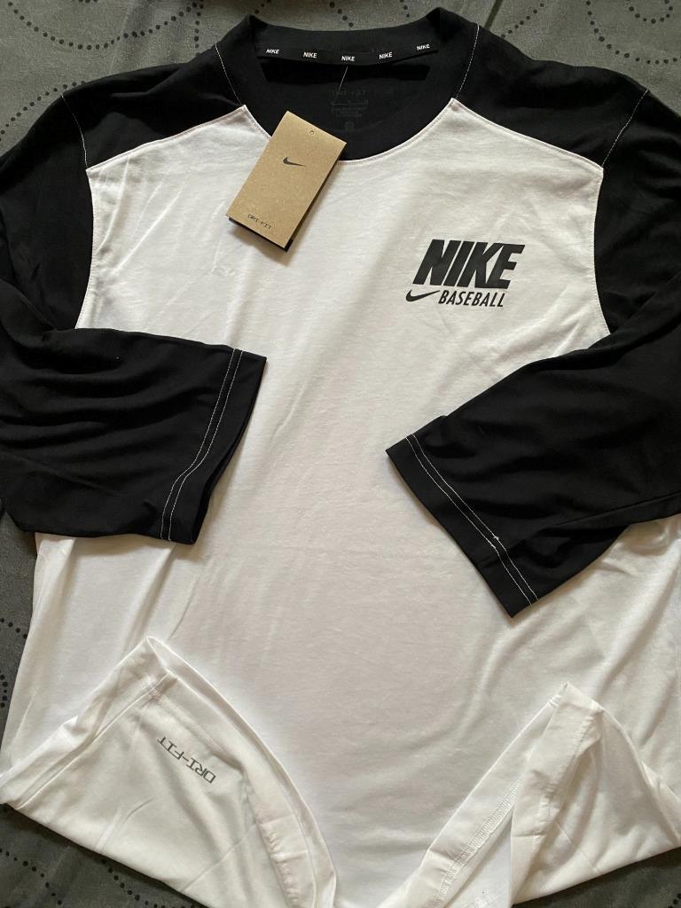 NIKE MEN'S 1/2 SLEEVE BASEBALL DRI-FIT SHIRT SIZE L MEN NWT $45.00 gallery