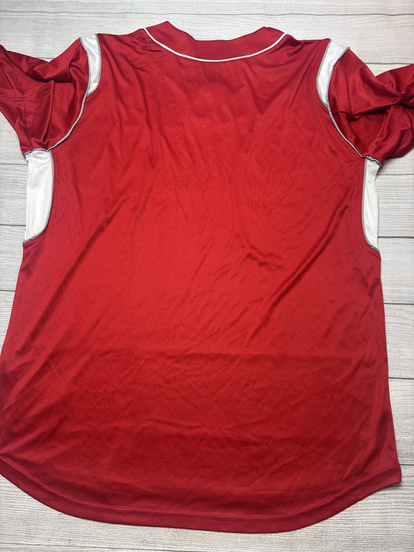 Rawlings Shirt Mens XL Red Short Sleeve Baseball Jersey Top Performance gallery