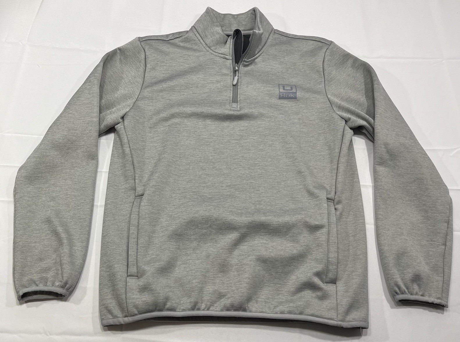Huk Coldfront+ Performance 1/4 Zip Gray Mens Size Small Fishing Outdoors Camping gallery