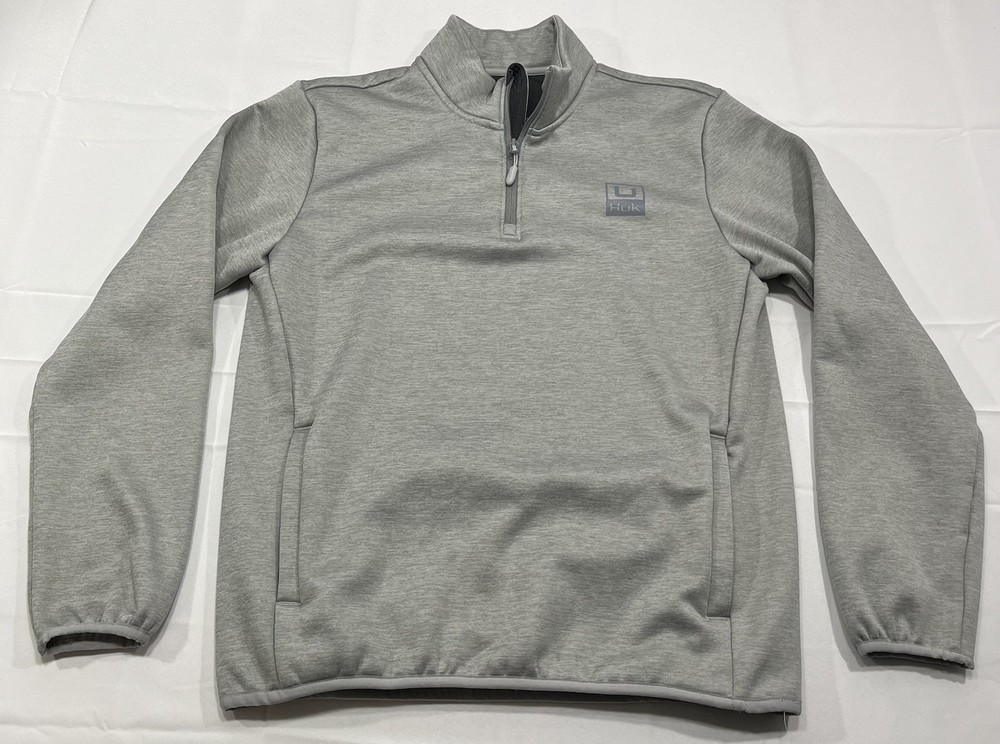 Huk Coldfront+ Performance 1/4 Zip Gray Mens Size Small Fishing Outdoors Camping