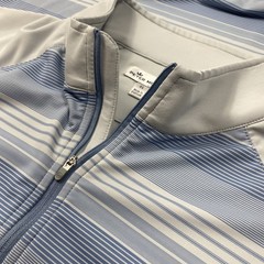 Peter Millar Perth Melange 1/4 Zip Mens XL Blue Gray Striped Performance