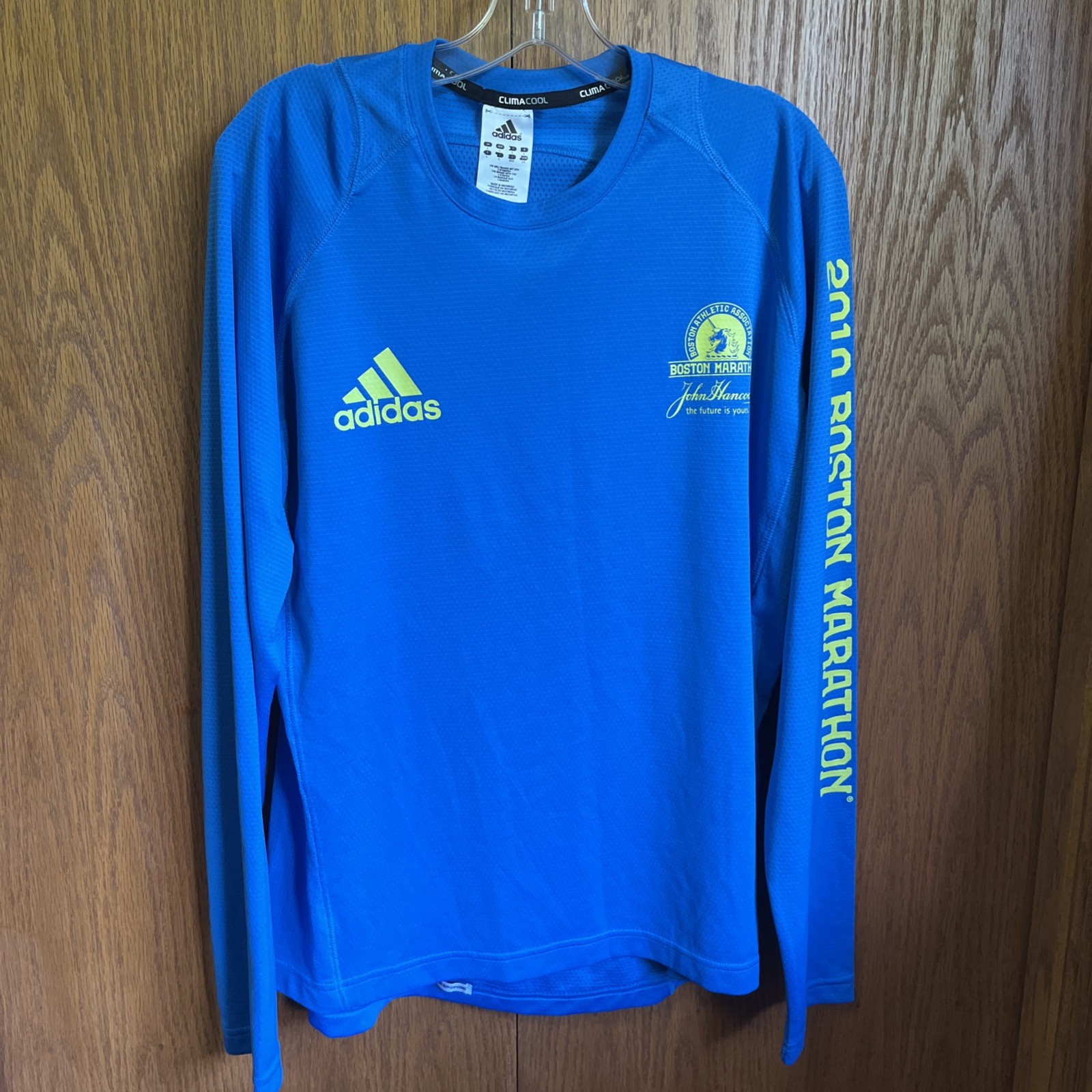 Adidas 2010 Boston Marathon Long Sleeve Participant Shirt Climacool Men’s Large gallery