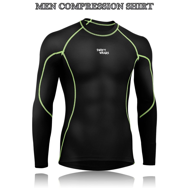 Men Compression Armor Base Layer Top Long Sleeve Thermal Gym Sport Shirt Cycling gallery