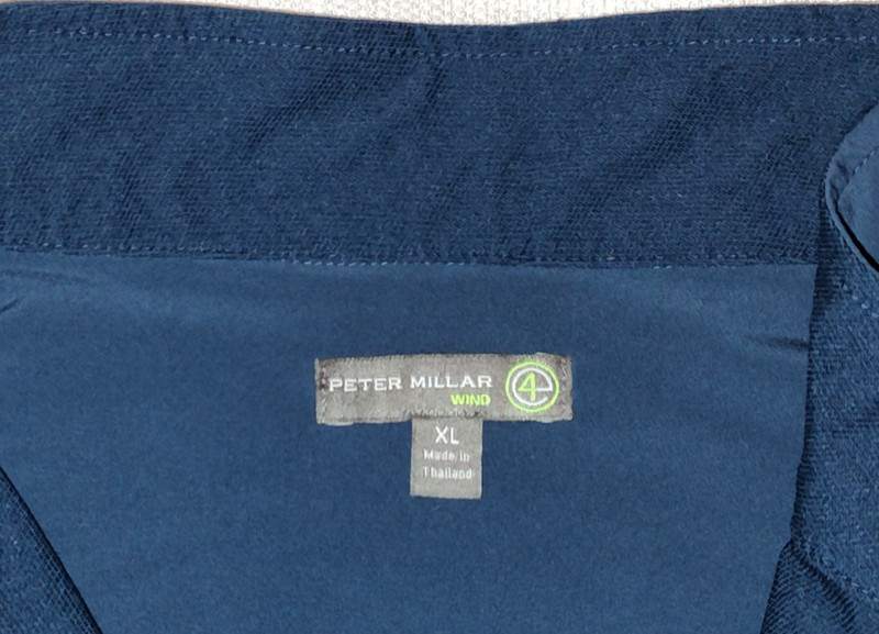 NICE Peter Millar e4 Wind Mens Blue 1/2 Zip Performance Golf Shirt Top XL WOW! gallery