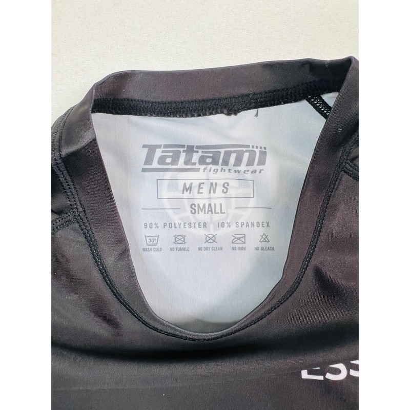 Tatami Fightwear Essential BJJ Long Sleeve Rash Guard Black Mens Small gallery