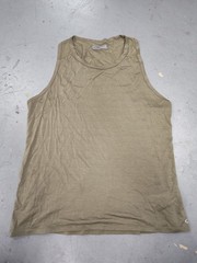 Icebreaker Cool Lite Mens L Merino Wool Tank Top olive green Lightweight Hiking