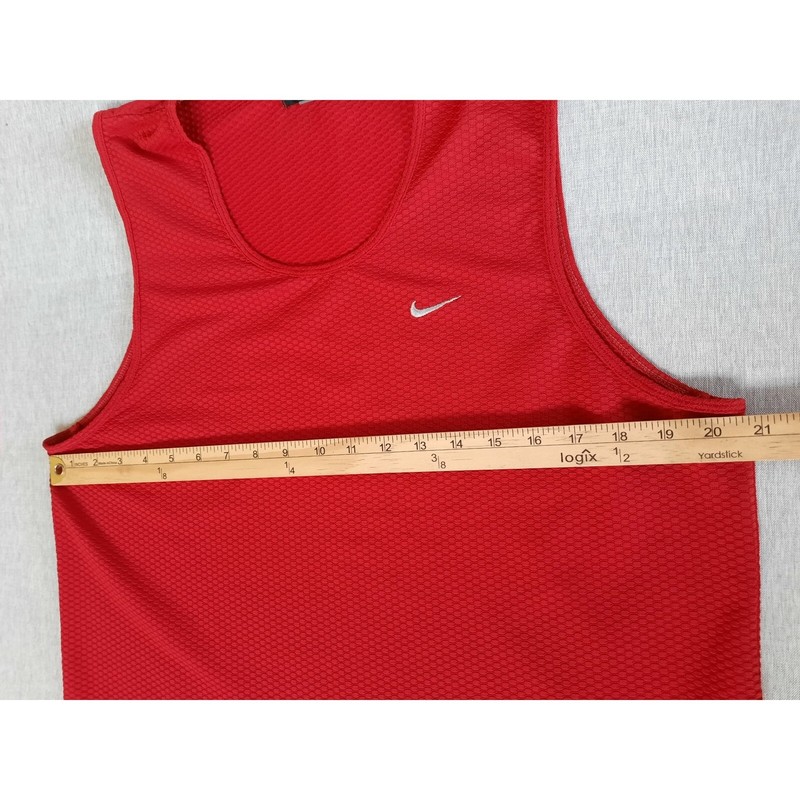 Nike Sphere Men Large Geometric Active Stretch Pullover Tank Tops Red Polyester gallery