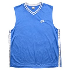 Vintage 90s Nike Basketball Jersey Mens Large Baby Blue Check Tank Top EUC