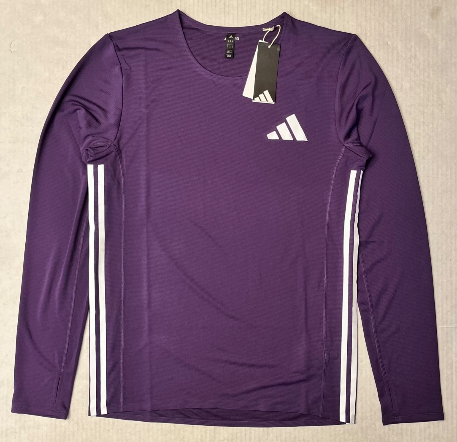 Adidas Pro Elite Long Sleeve Running Shirt JP3794 Arora Plum (Men’s Medium) M gallery
