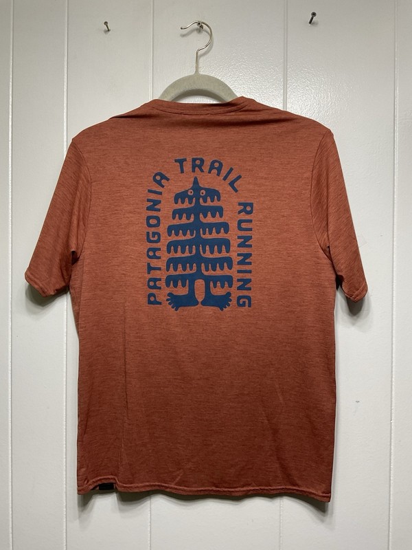 Patagonia Men's Rust Capilene Cool Daily Graphic Tree Trotter Shirt Small EUC gallery