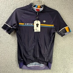 Santic Cycling Jersey Mens Small Shirt Blue 170/88A Reflective Mesh 3 Pocket