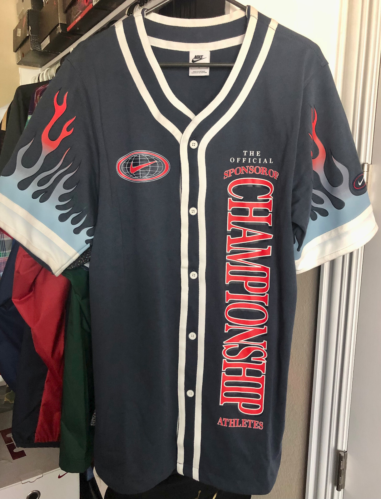 Nike Americana Top Baseball Jersey Champion Athletes DV9642-437 Mens Size L gallery